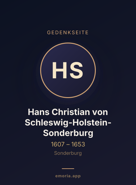 Gedenkportrait von Hans Christian von Schleswig-Holstein-Sonderburg