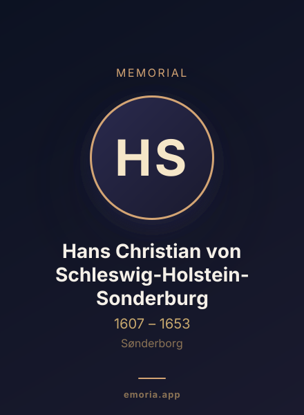 Memorial portrait of Hans Christian von Schleswig-Holstein-Sonderburg
