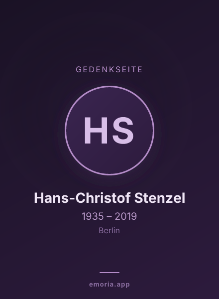 Gedenkportrait von Hans-Christof Stenzel