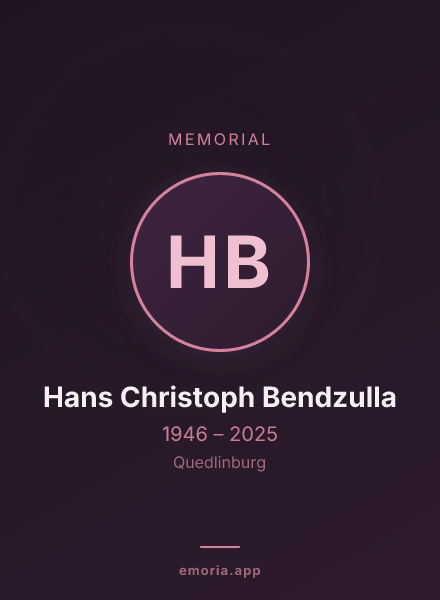 Memorial portrait of Hans Christoph Bendzulla