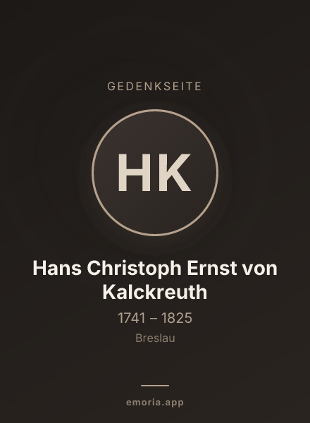 Gedenkportrait von Hans Christoph Ernst von Kalckreuth