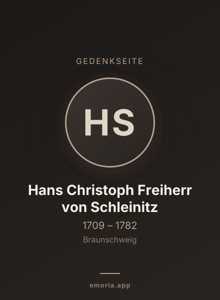 Gedenkportrait von Hans Christoph Freiherr von Schleinitz