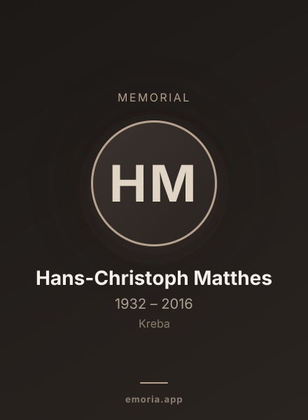 Memorial portrait of Hans-Christoph Matthes