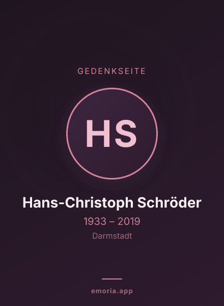 Gedenkportrait von Hans-Christoph Schröder