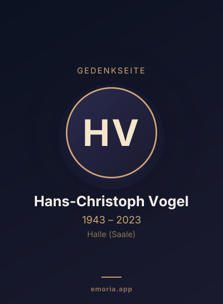 Gedenkportrait von Hans-Christoph Vogel