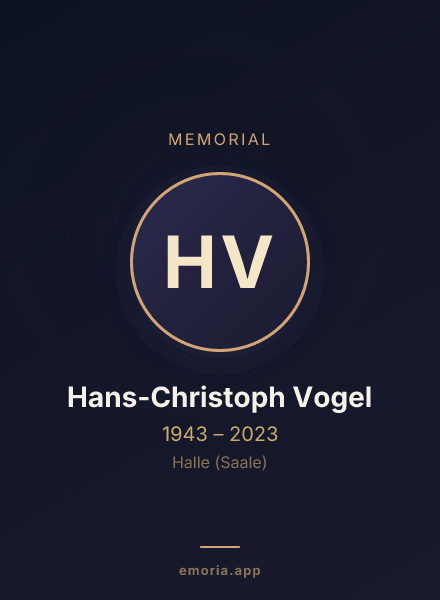 Memorial portrait of Hans-Christoph Vogel