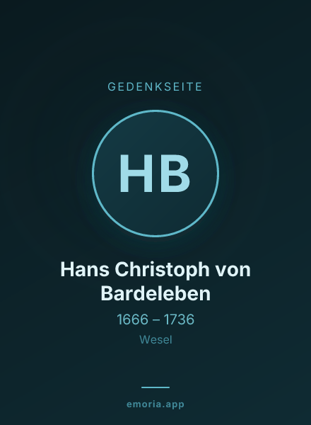 Gedenkportrait von Hans Christoph von Bardeleben