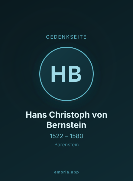 Gedenkportrait von Hans Christoph von Bernstein