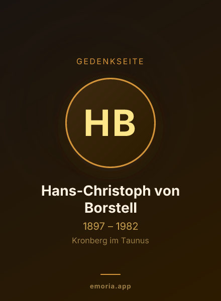 Gedenkportrait von Hans-Christoph von Borstell