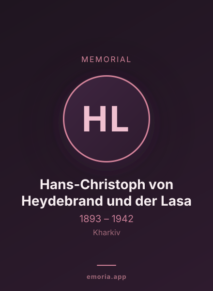 Memorial portrait of Hans-Christoph von Heydebrand und der Lasa