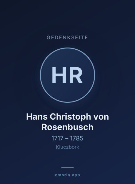 Gedenkportrait von Hans Christoph von Rosenbusch