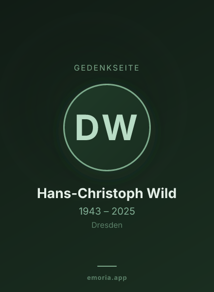 Gedenkportrait von Dr. Hans-Christoph Wild