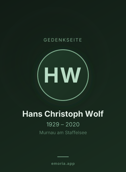 Gedenkportrait von Hans Christoph Wolf