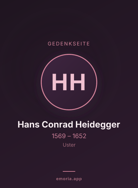 Gedenkportrait von Hans Conrad Heidegger