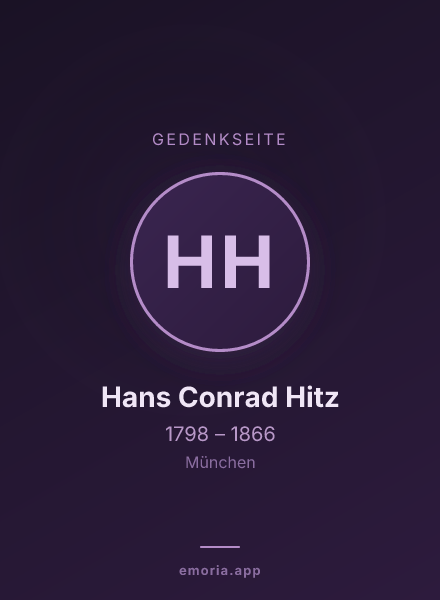 Gedenkportrait von Hans Conrad Hitz
