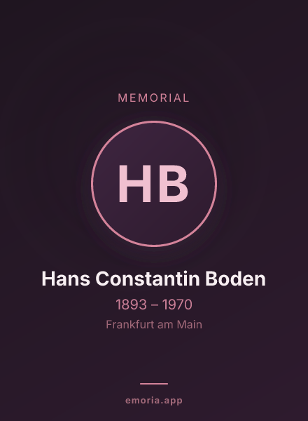 Memorial portrait of Hans Constantin Boden