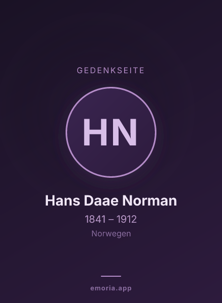 Gedenkportrait von Hans Daae Norman