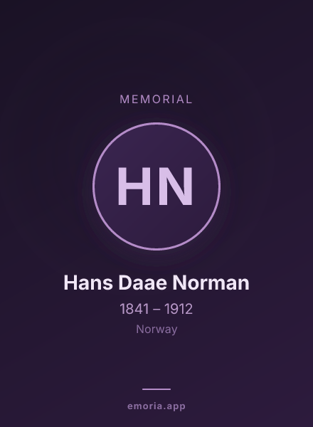 Memorial portrait of Hans Daae Norman