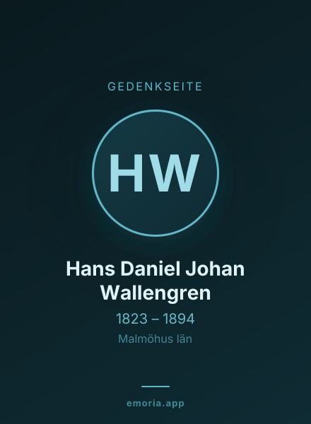 Gedenkportrait von Hans Daniel Johan Wallengren