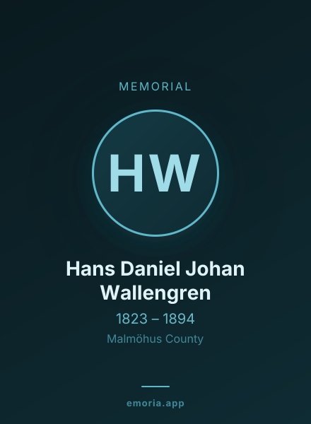 Memorial portrait of Hans Daniel Johan Wallengren