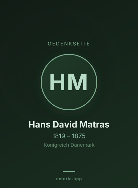 Gedenkportrait von Hans David Matras