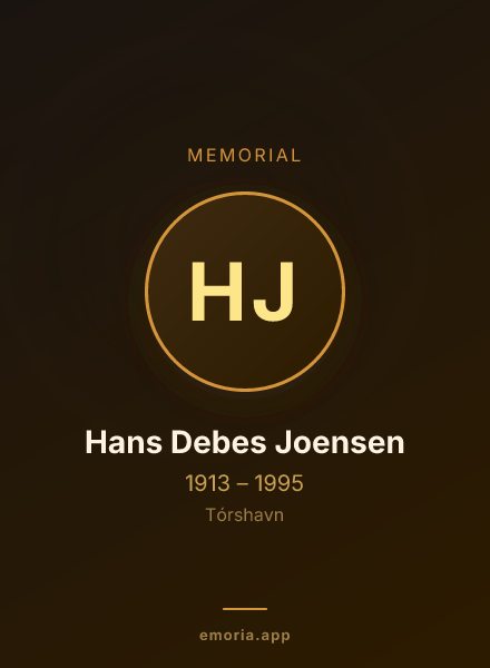 Memorial portrait of Hans Debes Joensen