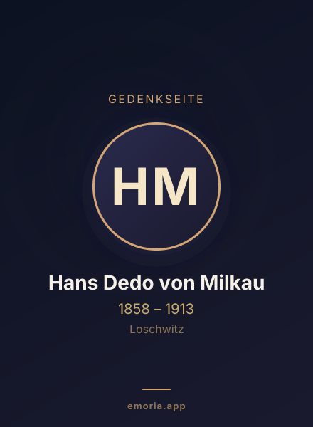 Gedenkportrait von Hans Dedo von Milkau
