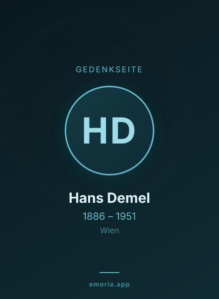 Gedenkportrait von Hans Demel