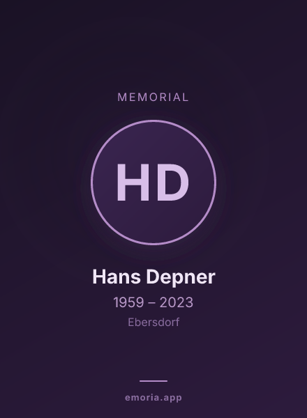 Memorial portrait of Hans Depner
