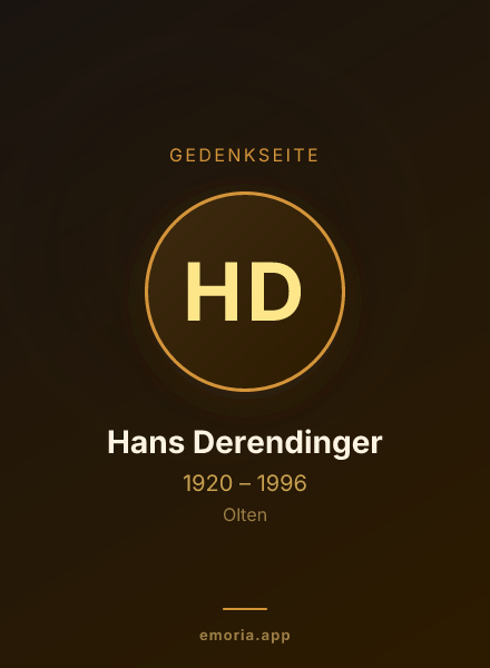 Gedenkportrait von Hans Derendinger