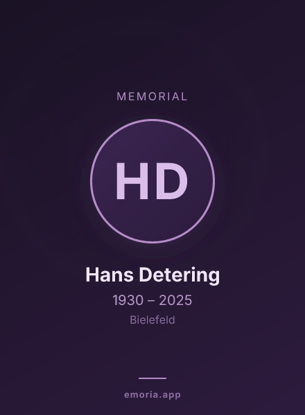 Memorial portrait of Hans Detering