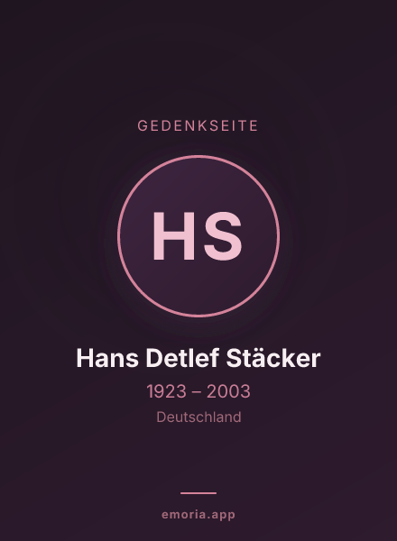 Gedenkportrait von Hans Detlef Stäcker