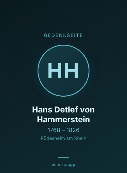 Gedenkportrait von Hans Detlef von Hammerstein