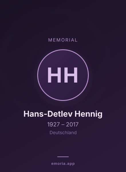 Memorial portrait of Hans-Detlev Hennig