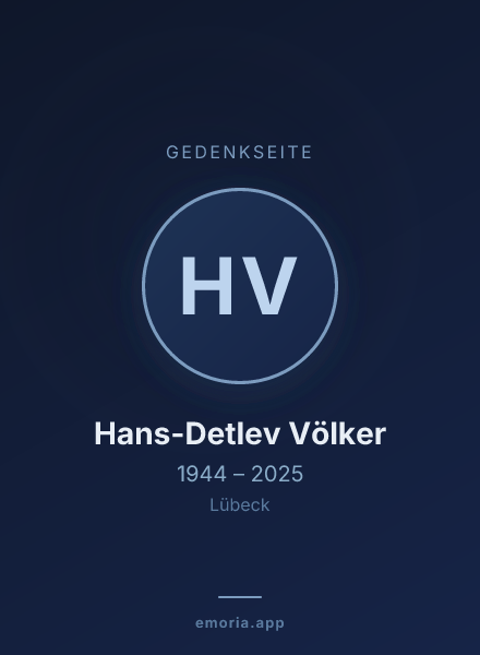 Gedenkportrait von Hans-Detlev Völker