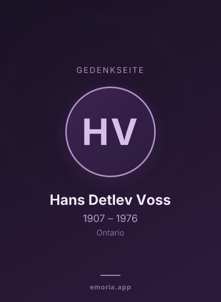Gedenkportrait von Hans Detlev Voss