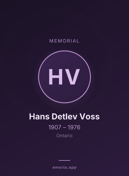 Memorial portrait of Hans Detlev Voss