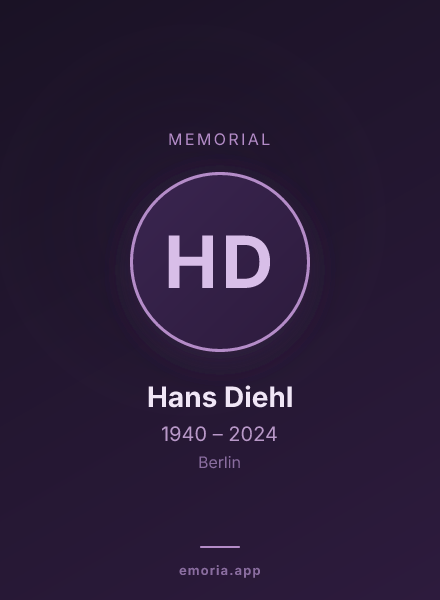 Memorial portrait of Hans Diehl