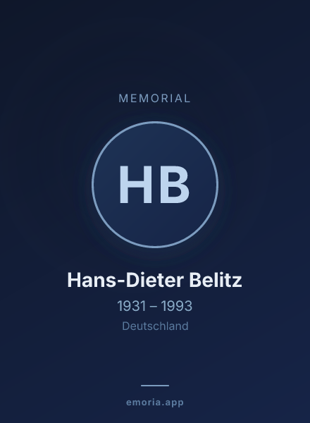 Memorial portrait of Hans-Dieter Belitz