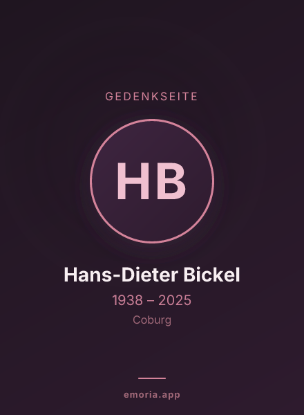 Gedenkportrait von Hans-Dieter Bickel