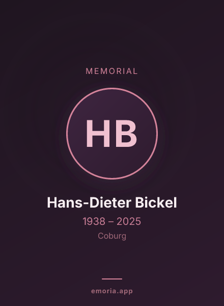 Memorial portrait of Hans-Dieter Bickel