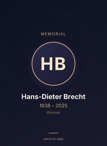 Memorial portrait of Hans-Dieter Brecht