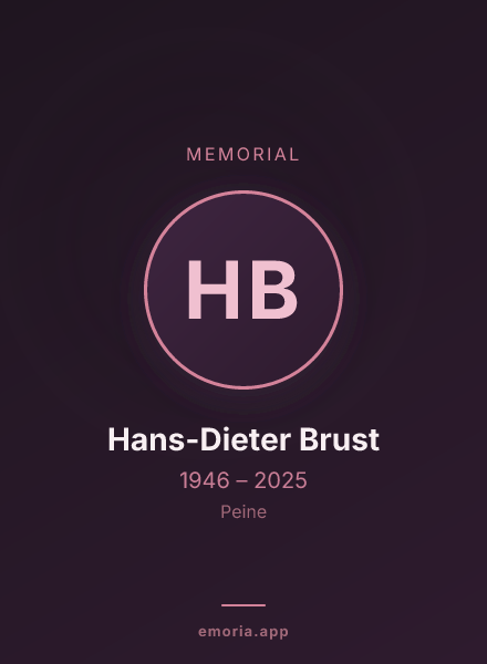Memorial portrait of Hans-Dieter Brust