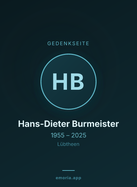 Gedenkportrait von Hans-Dieter Burmeister