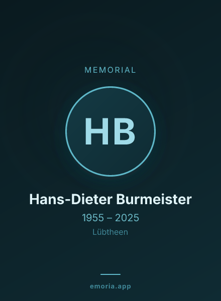 Memorial portrait of Hans-Dieter Burmeister