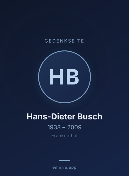 Gedenkportrait von Hans-Dieter Busch