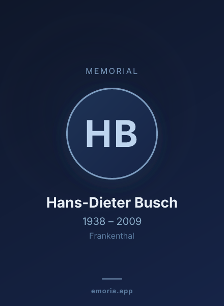 Memorial portrait of Hans-Dieter Busch