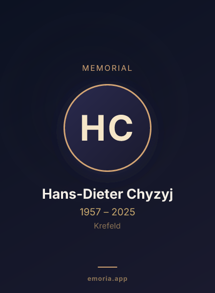 Memorial portrait of Hans-Dieter Chyzyj