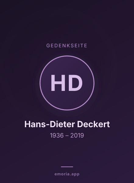 Gedenkportrait von Hans-Dieter Deckert