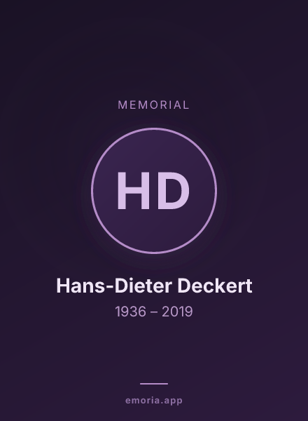 Memorial portrait of Hans-Dieter Deckert